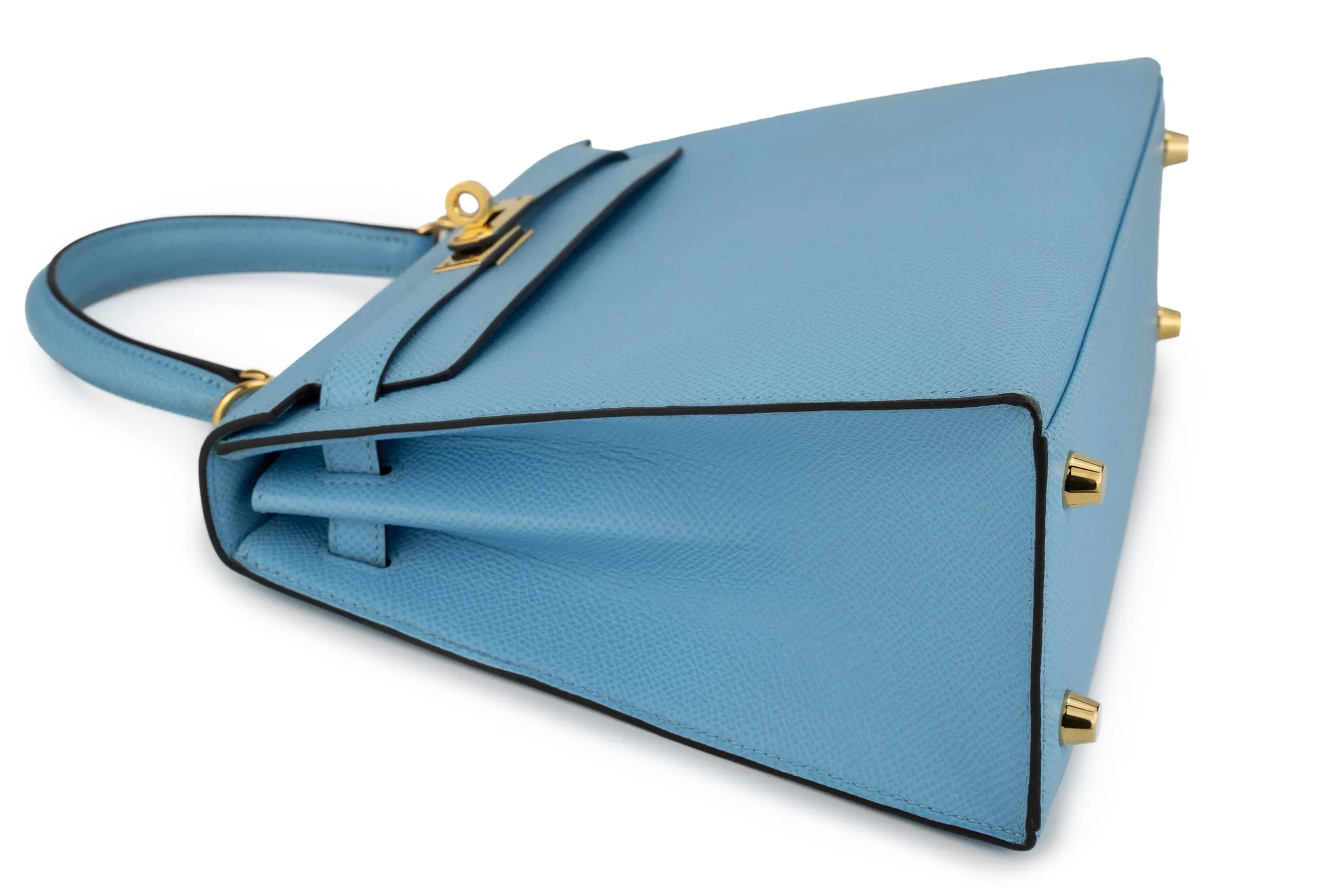 Hermès Kelly 25 Sellier Epsom Celeste GHW
