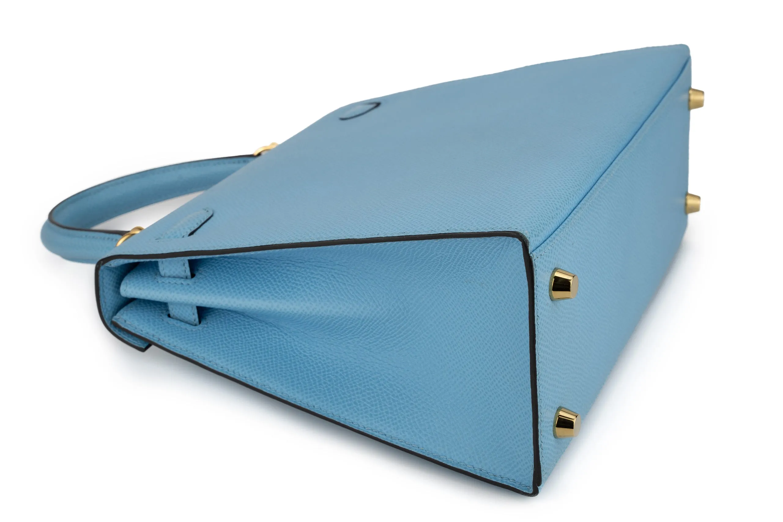 Hermès Kelly 25 Sellier Epsom Celeste GHW