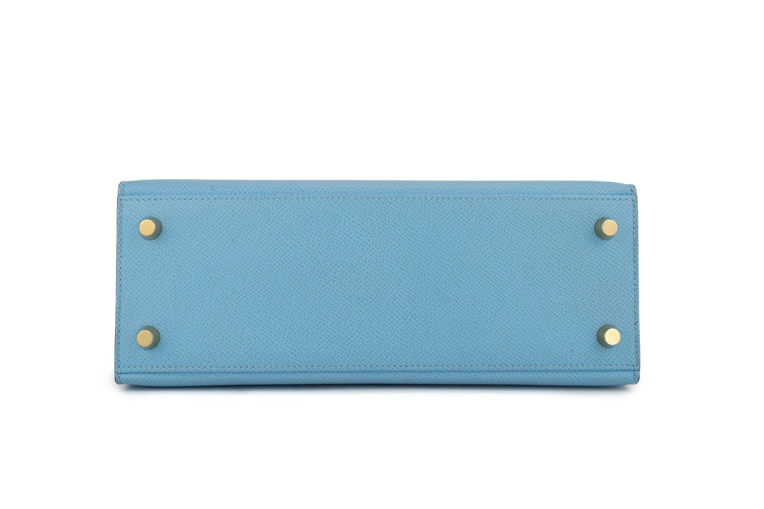 Hermès Kelly 25 Sellier Epsom Celeste GHW