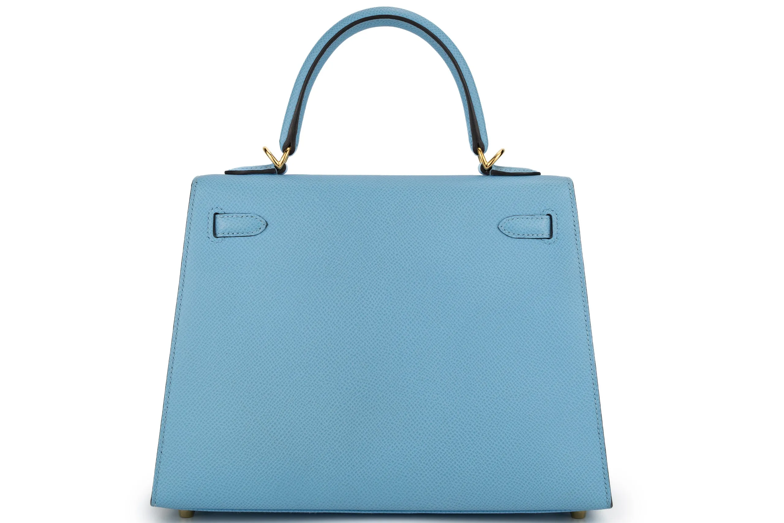 Hermès Kelly 25 Sellier Epsom Celeste GHW