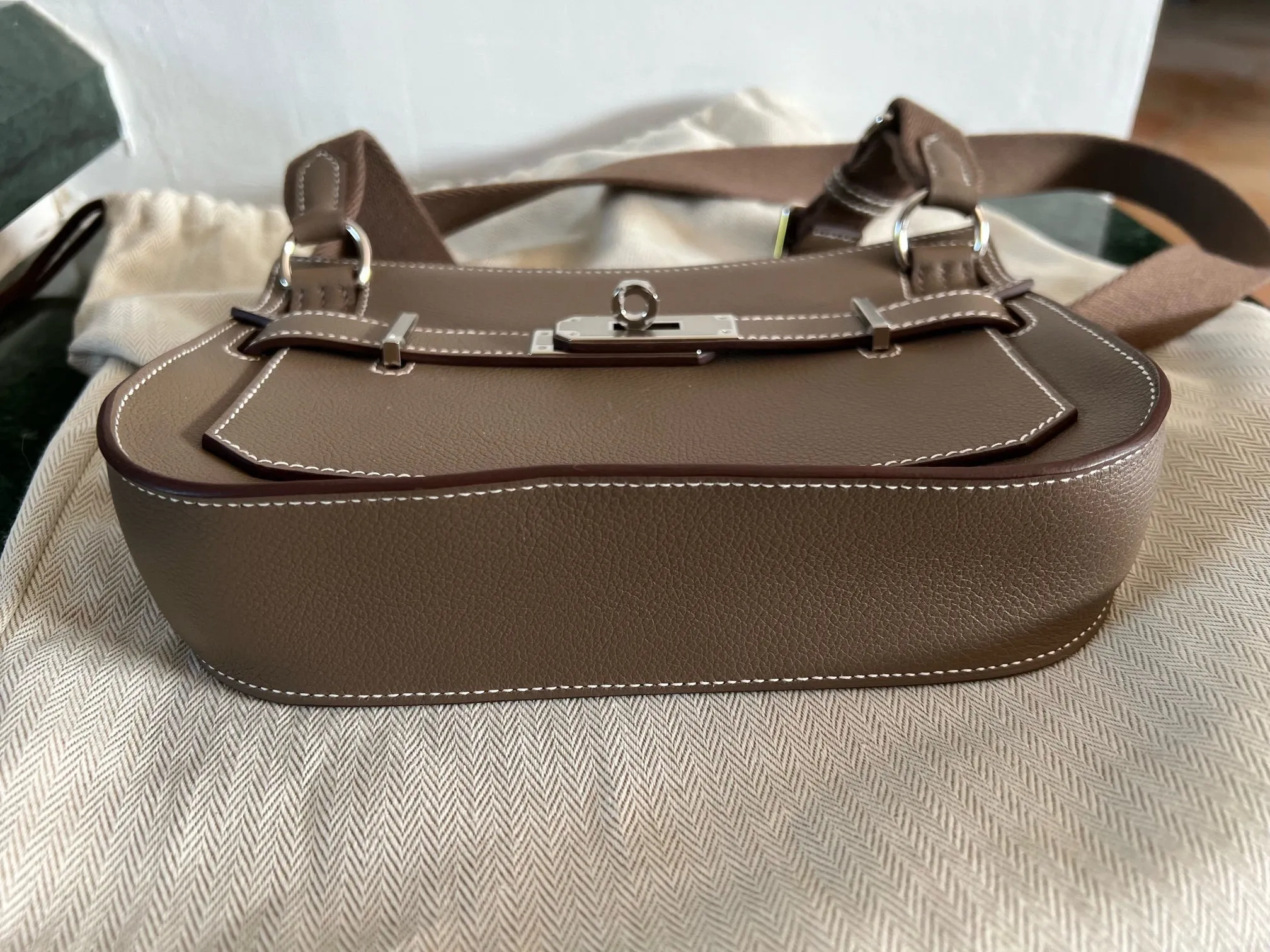 Hermès Mini Jyspsière Etoupe, PHW