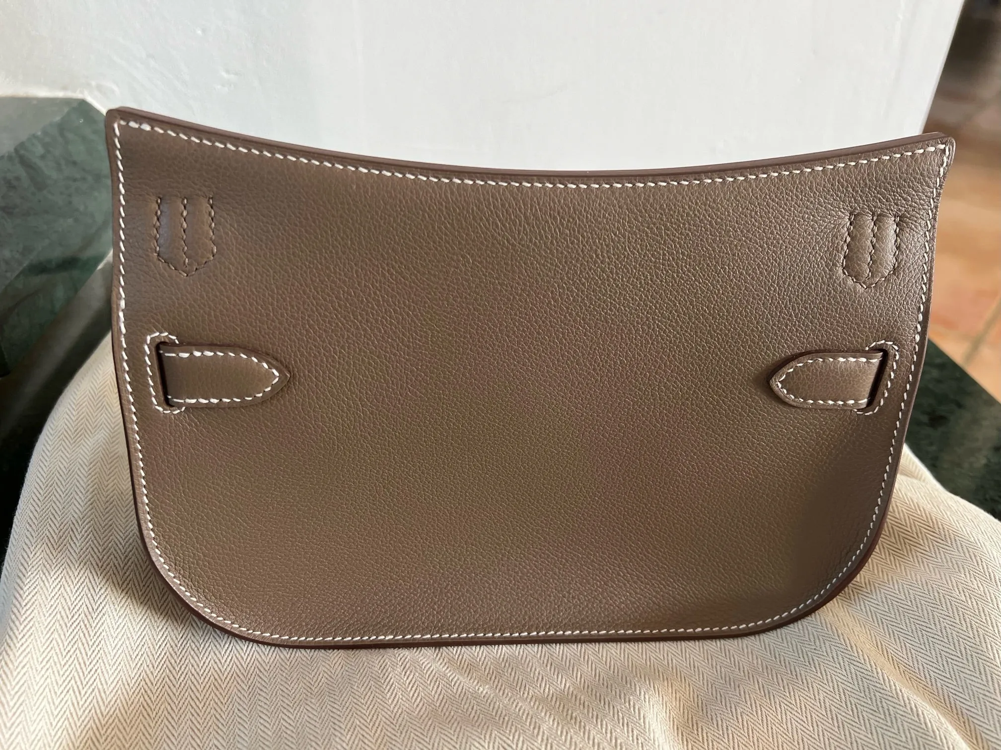 Hermès Mini Jyspsière Etoupe, PHW