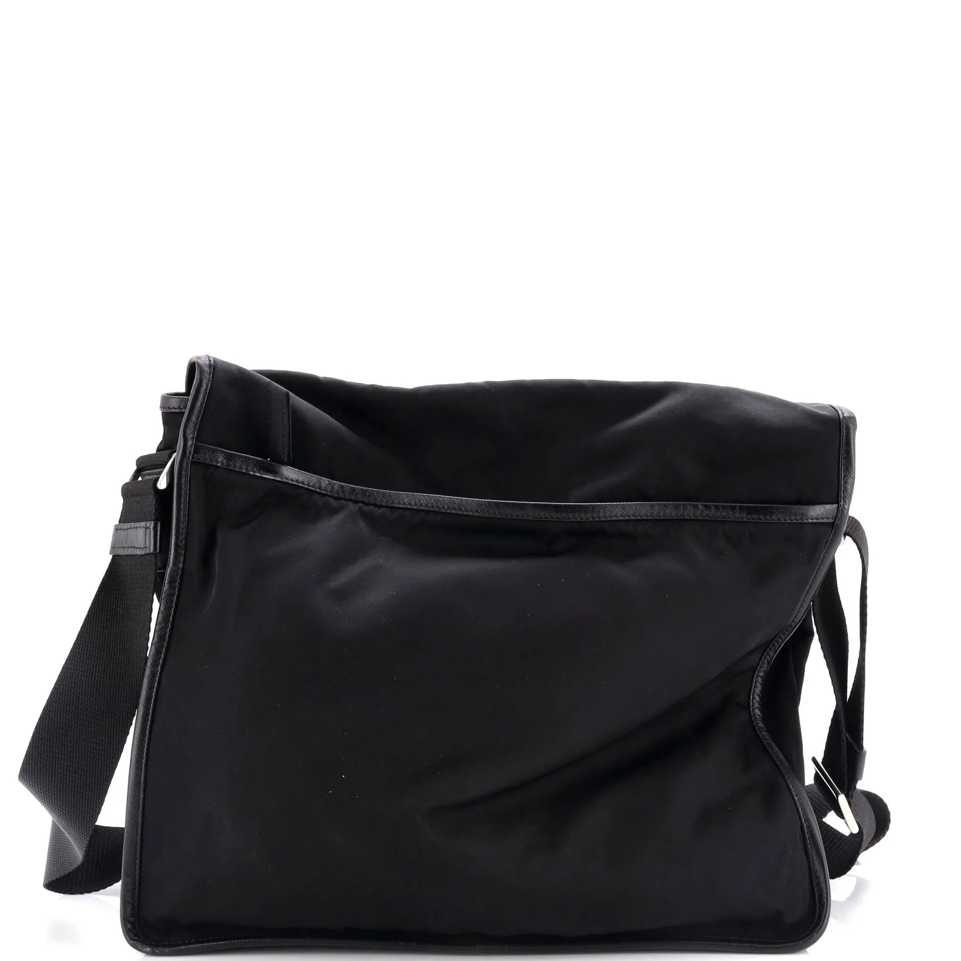 Impunturato Buckle Flap Messenger Bag Quilted Tessuto Small