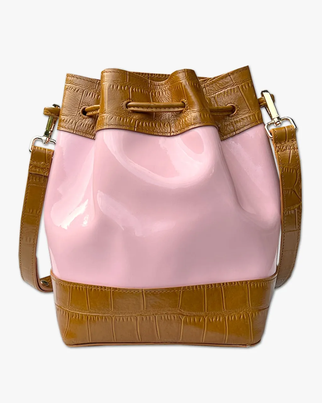 JELLY BUCKET BAG | CARAMEL & SOFT PINK