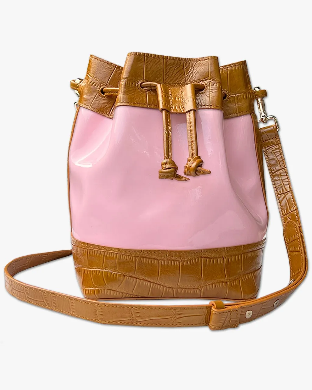 JELLY BUCKET BAG | CARAMEL & SOFT PINK