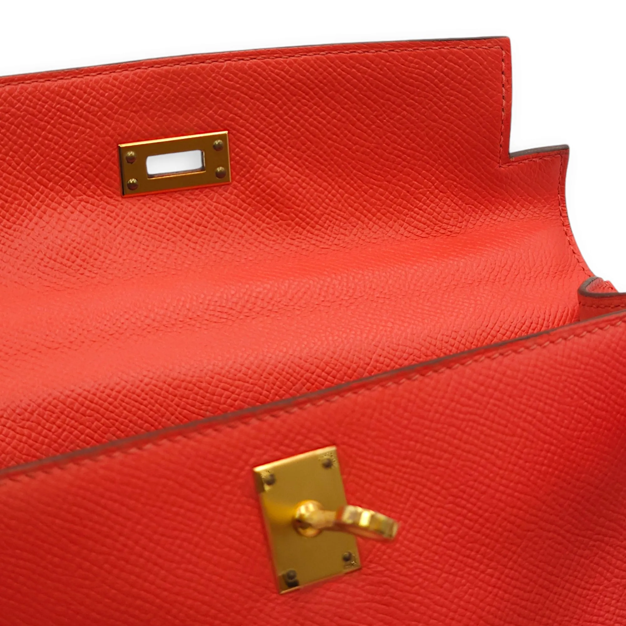 Kelly Pochette Rose Jaipur in Epsom, Gold hardware