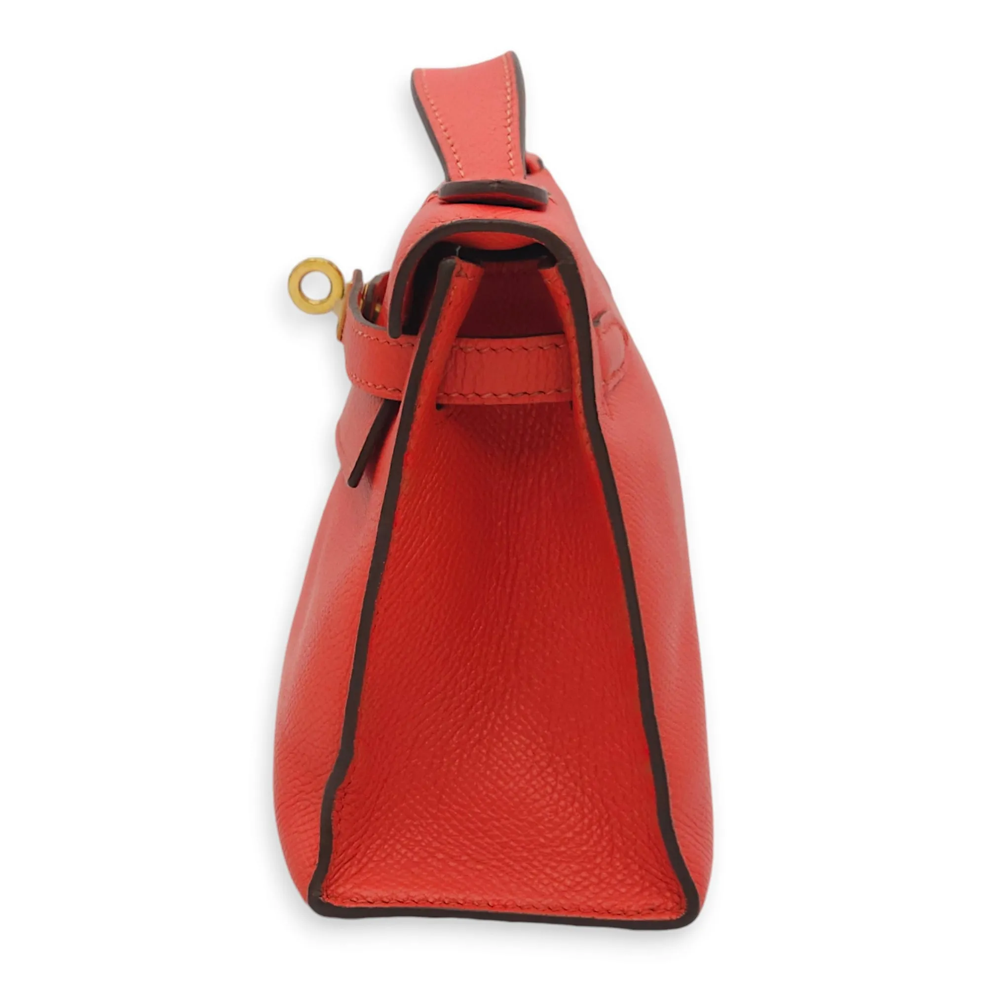 Kelly Pochette Rose Jaipur in Epsom, Gold hardware