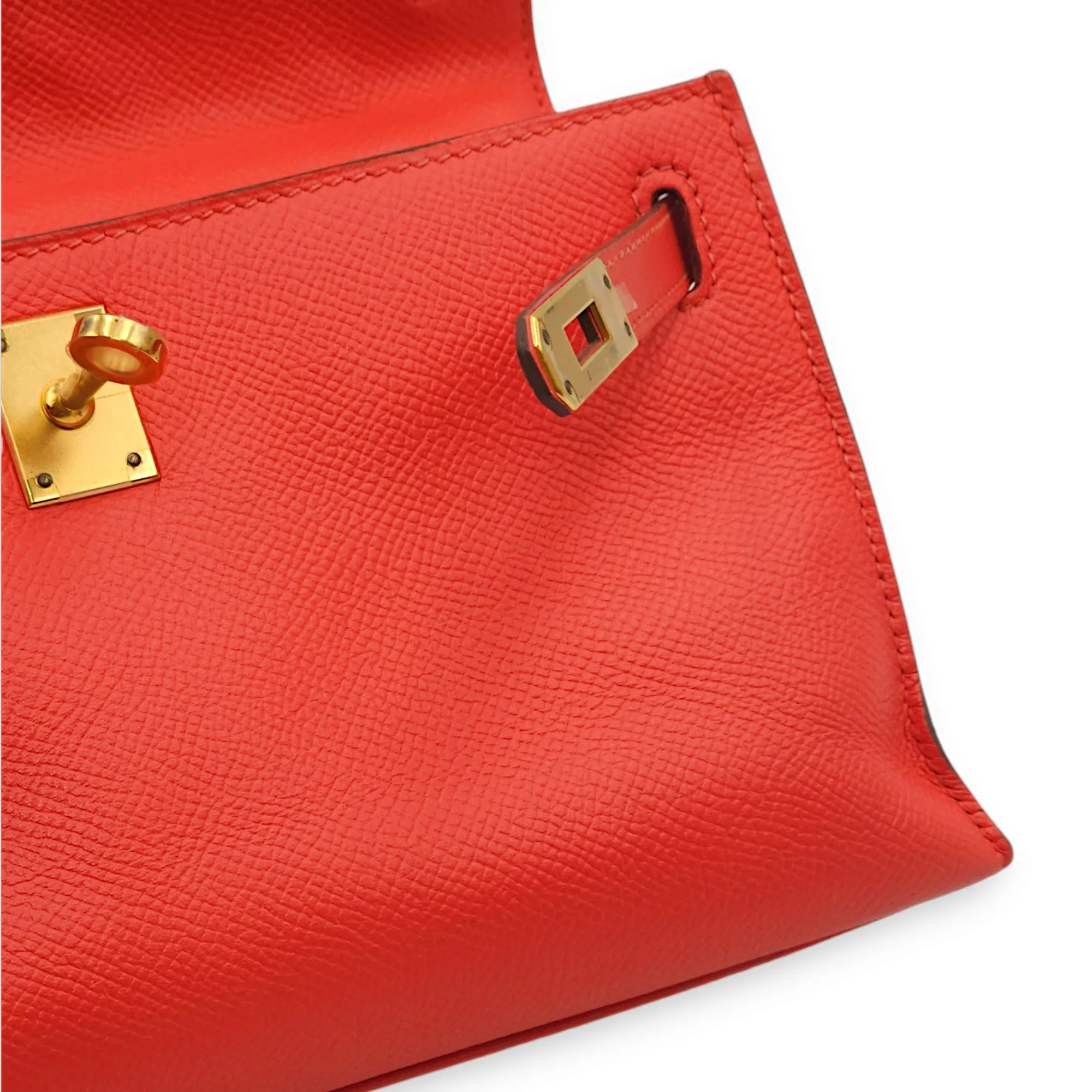 Kelly Pochette Rose Jaipur in Epsom, Gold hardware