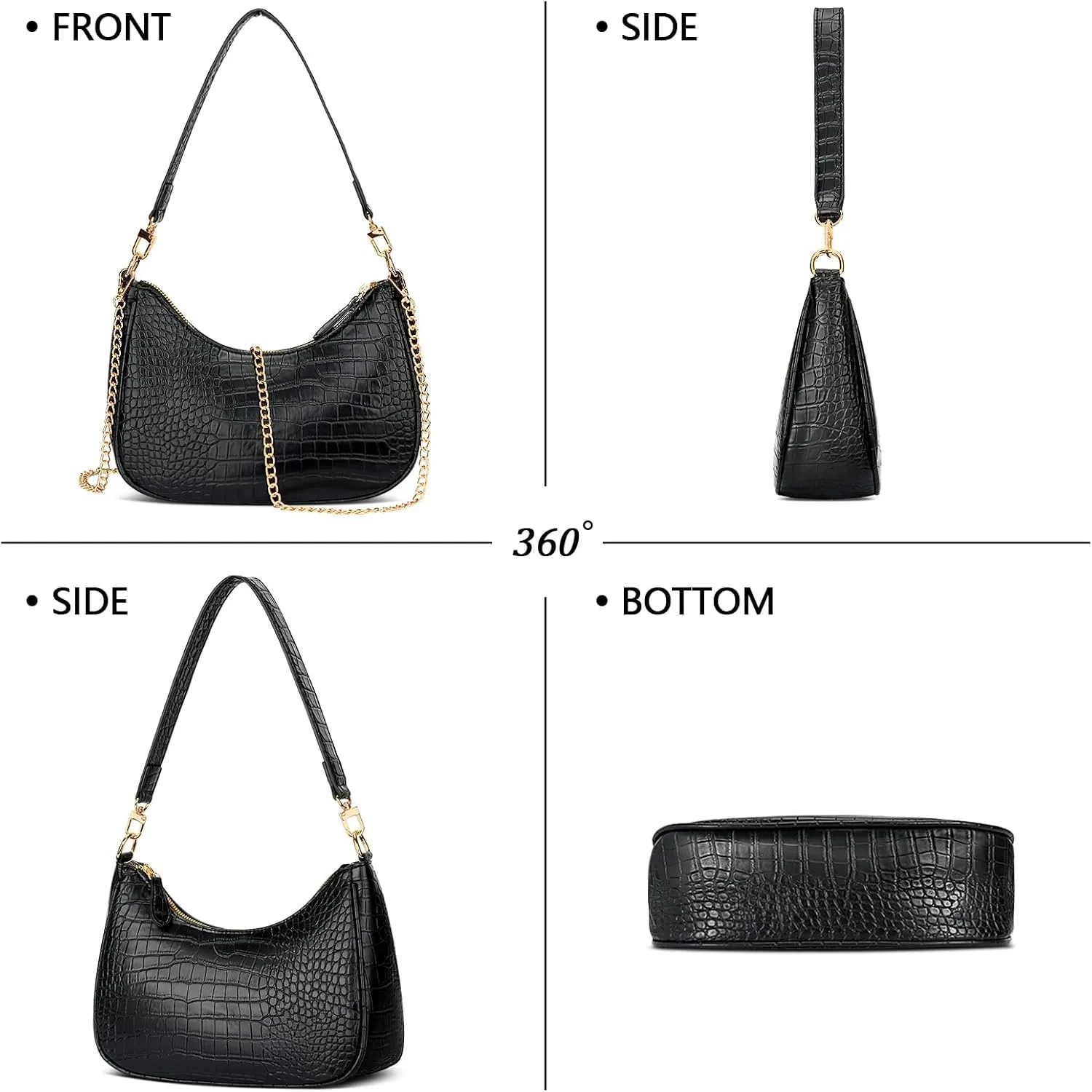 KKXIU Shoulder Bag for Women Cute Hobo Purses and Handbags Retro Clutch Underarm Purse