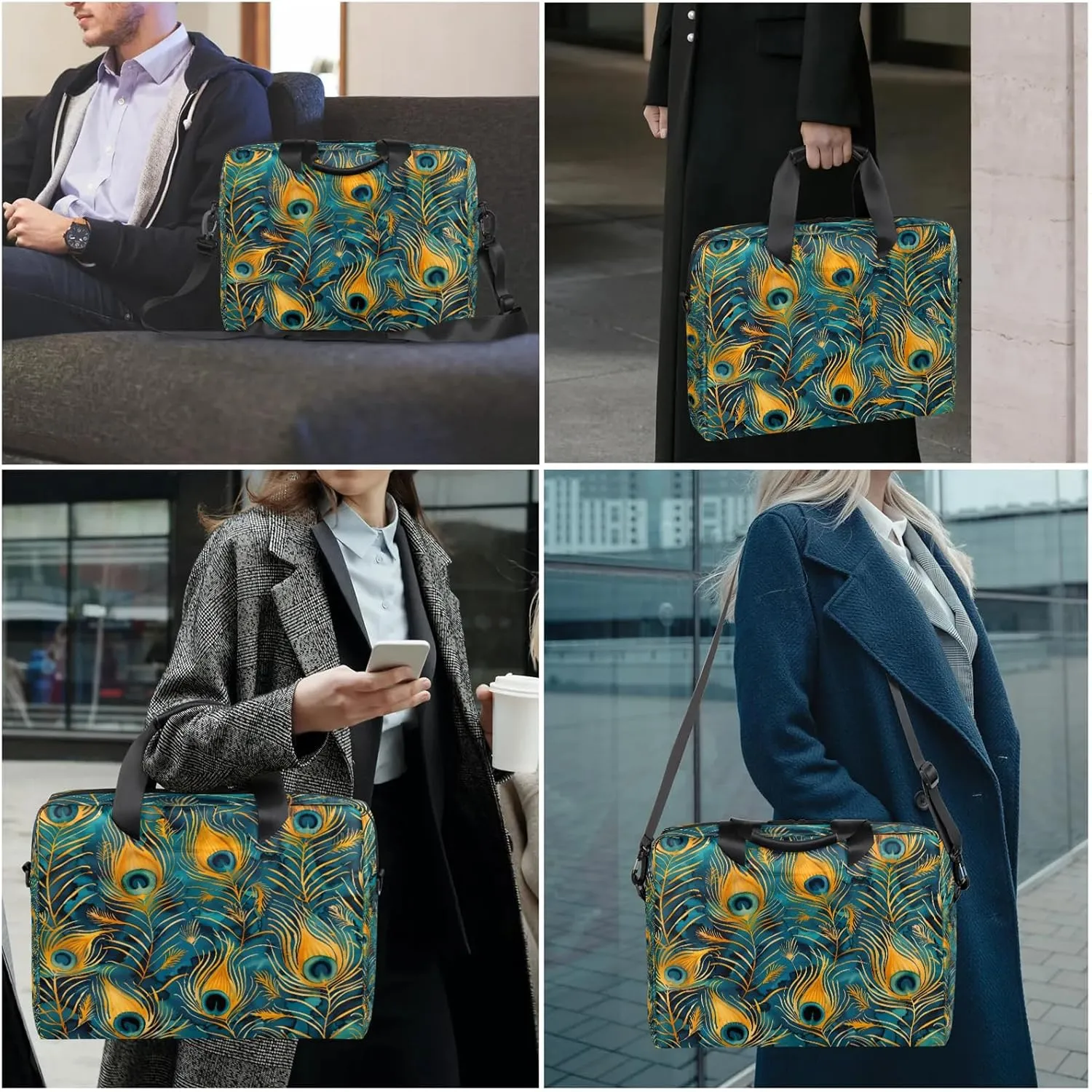 Laptop Bag 15.6 Inch Laptop Sleeve Case with Shoulder Computer Slim Briefcase for Men and Women