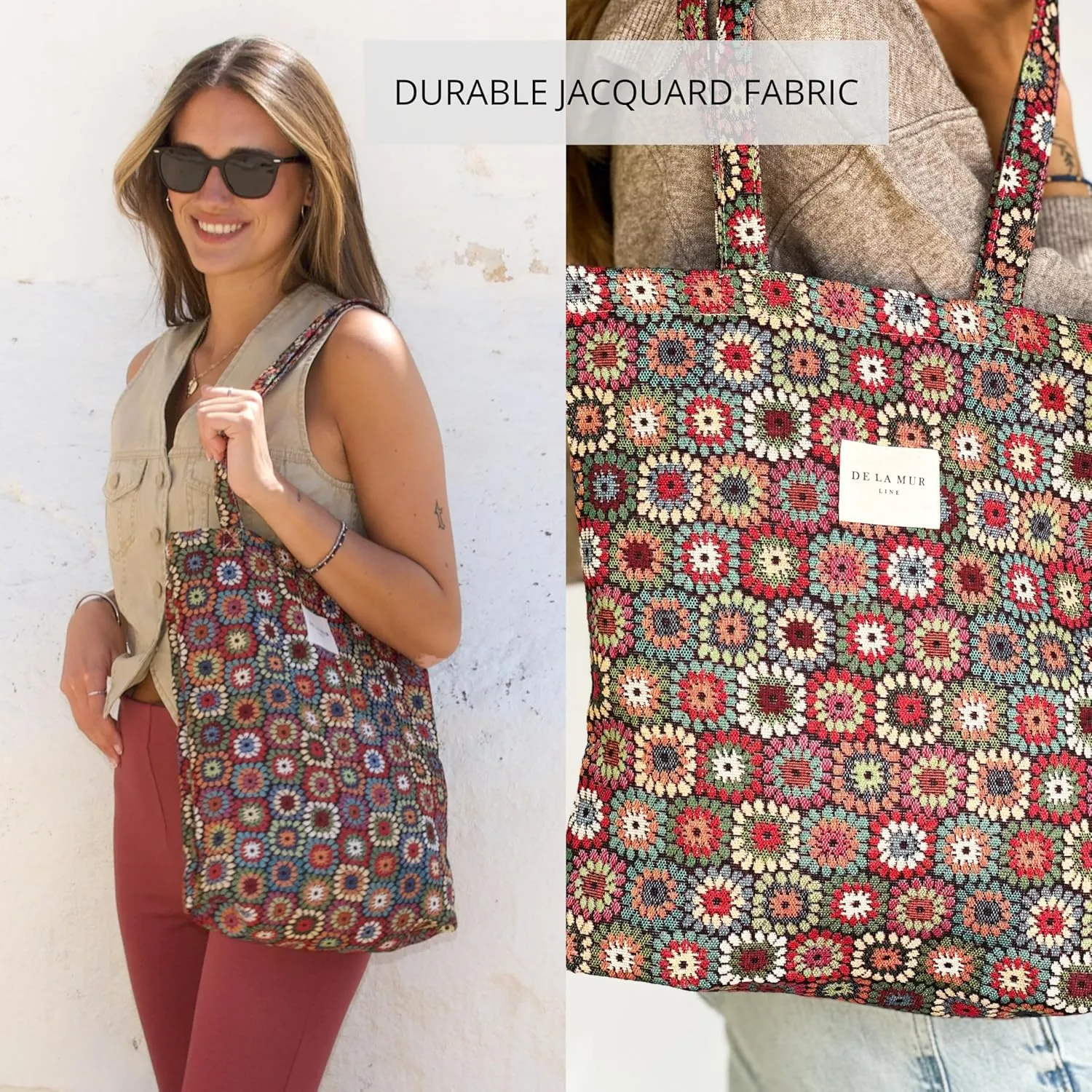 LARGE BOHO TOTE BAG for WOMEN  Animal Free Shoulder Bag  Boho Hippie Purse for Beach, Work & Daily Use