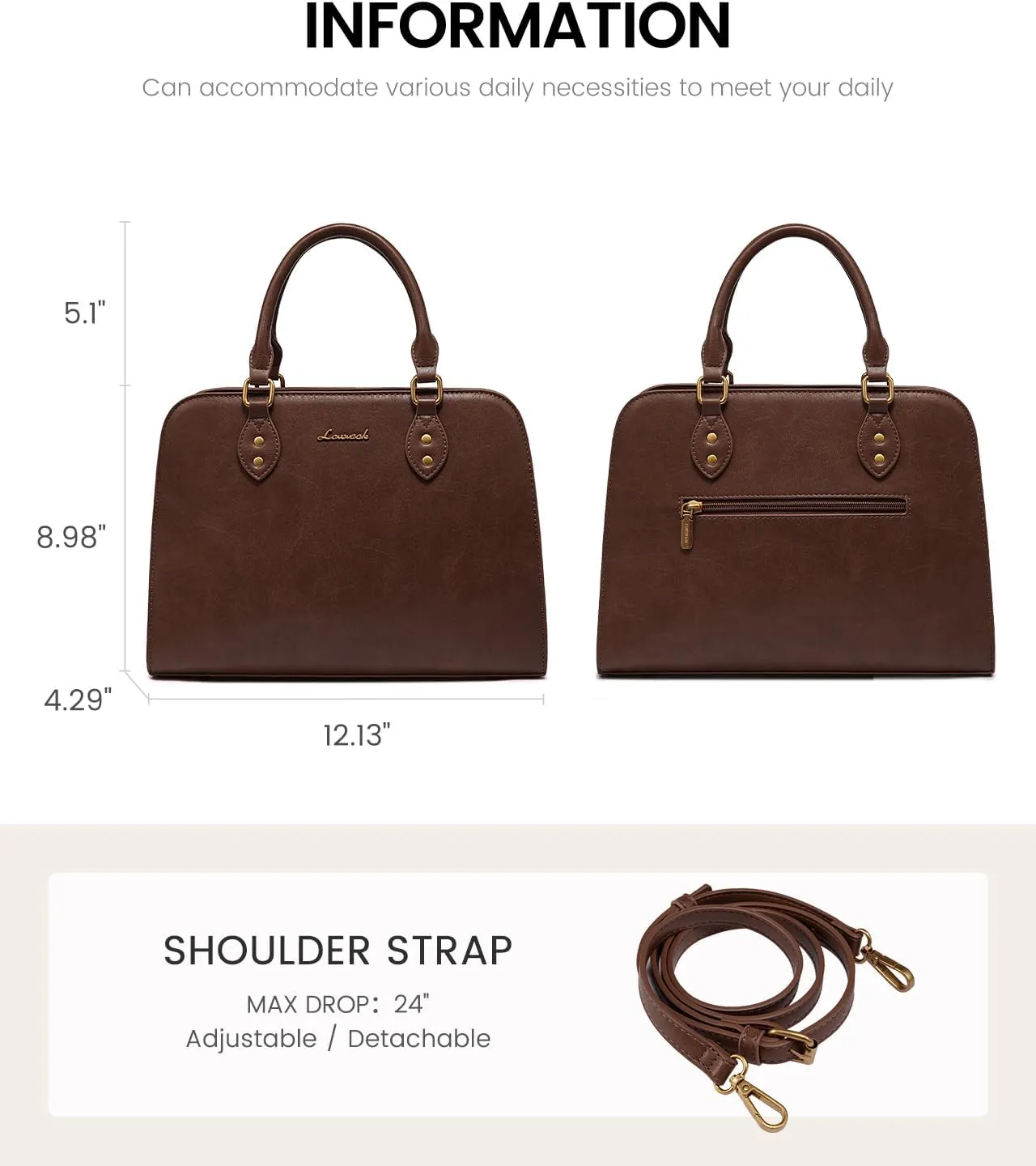 LOVEVOOK Purses and Handbags for Women, Vintage-Style Leather Top Handle Shoulder Bag Satchel Tote Crossbody Purse for Ladies