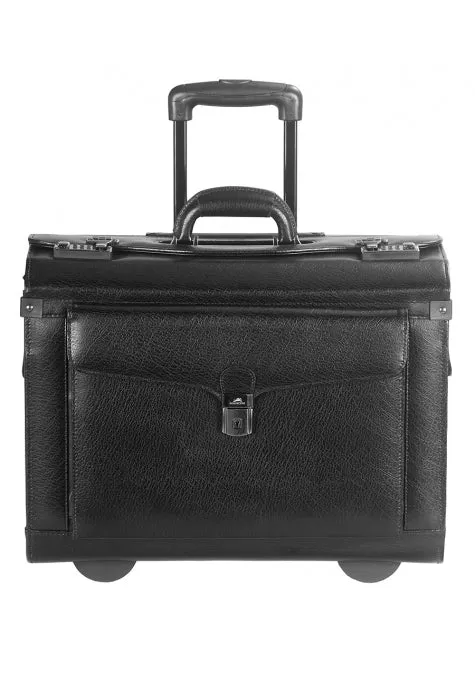 Mancini Leather Briefcase High Capacity Wheeled