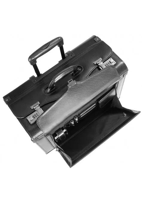 Mancini Leather Briefcase High Capacity Wheeled