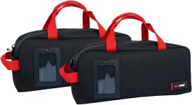 MELOTOUGH Small Canvas Tool Bag Tool Tote Bag with Zipper Utility 14 Inch Tool Organizer Bags for Electrician,Construction,Plumbing,HAVC (Black 2 Packs)