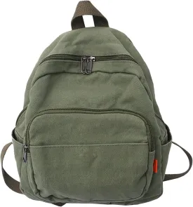 Mini Backpack for Women Men Small Aesthetic Canvas Bag Work Backpack Cute Backpack Purse Casual Daypack (Sage Green,One Size)