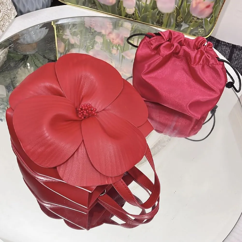 Mini Flower Evening Purse Floral Clutch Purses for Women PU Leather Evening Handbag with Chain Wedding Party Prom