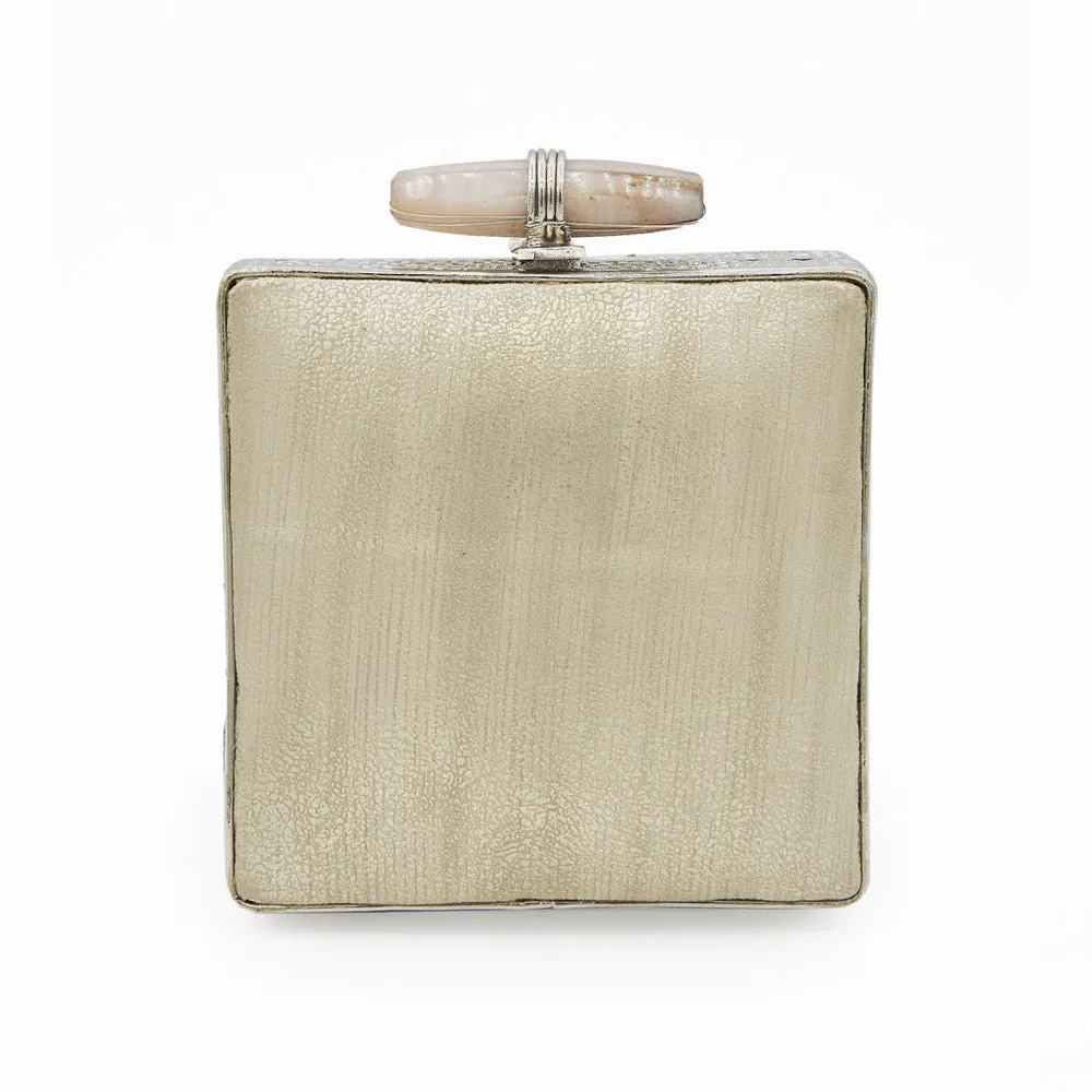Mini Pearl Beauty Silver Clutch - Women's bridal and bridesmaids clutch bag