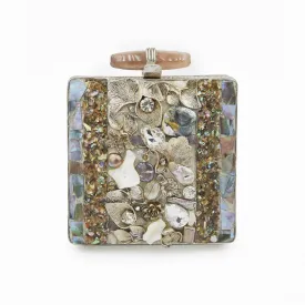 Mini Pearl Beauty Silver Clutch - Women's bridal and bridesmaids clutch bag
