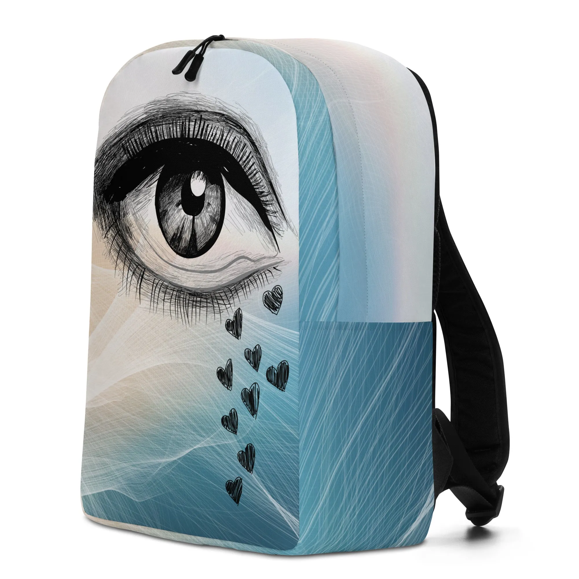 Minimalist Backpack Eye Heart Tears