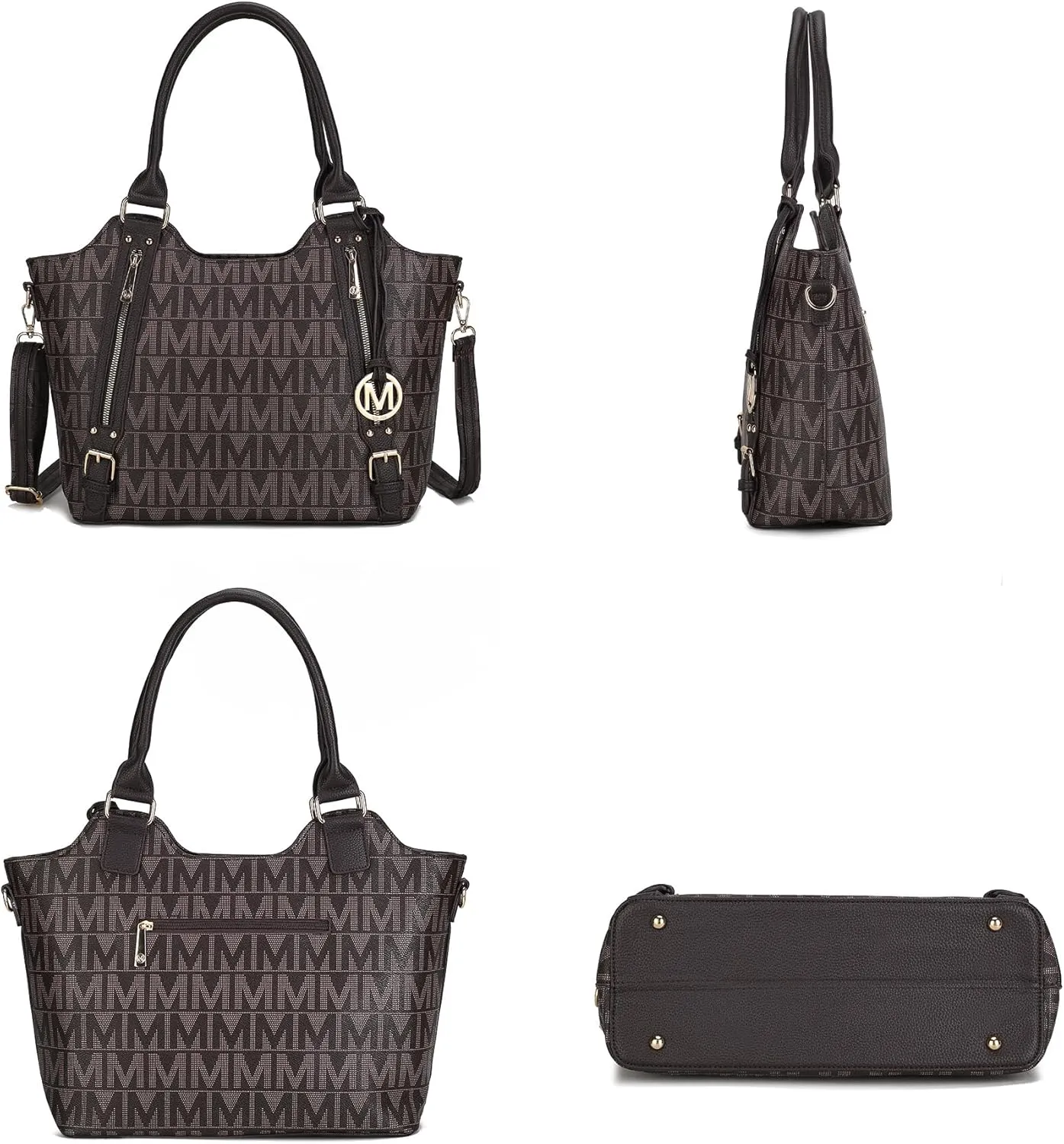 MKF Collection Tote Satchel Handbag for Women: PU Leather Shoulder Bag  Top-Handle Purse, Ladies Pocketbook By Mia K