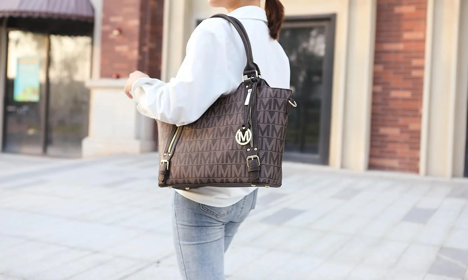 MKF Collection Tote Satchel Handbag for Women: PU Leather Shoulder Bag  Top-Handle Purse, Ladies Pocketbook By Mia K
