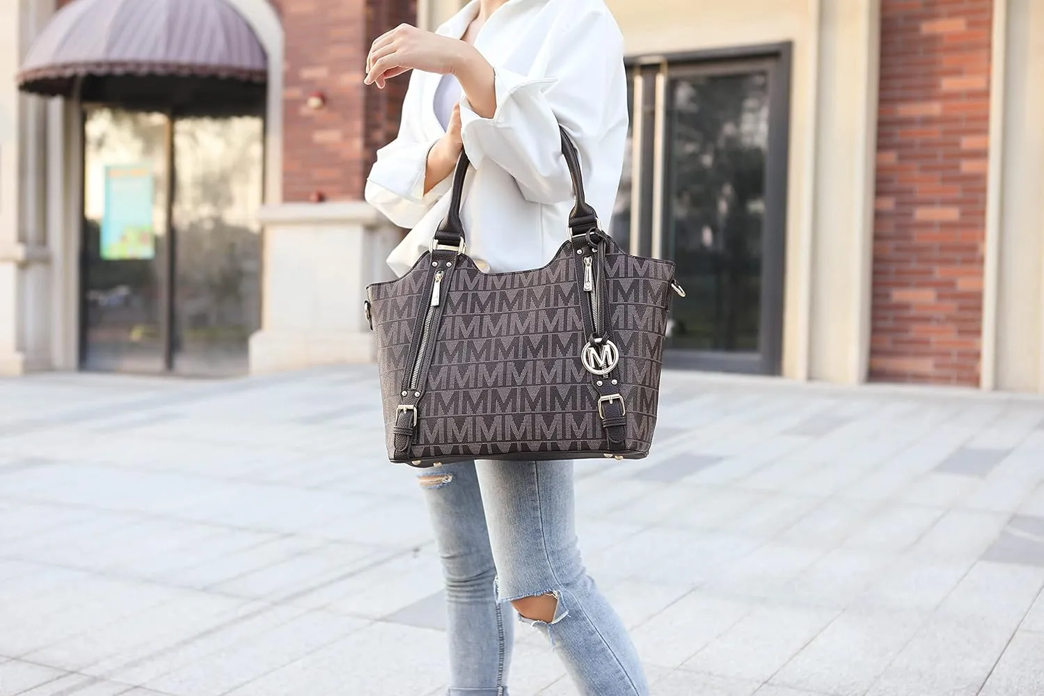 MKF Collection Tote Satchel Handbag for Women: PU Leather Shoulder Bag  Top-Handle Purse, Ladies Pocketbook By Mia K