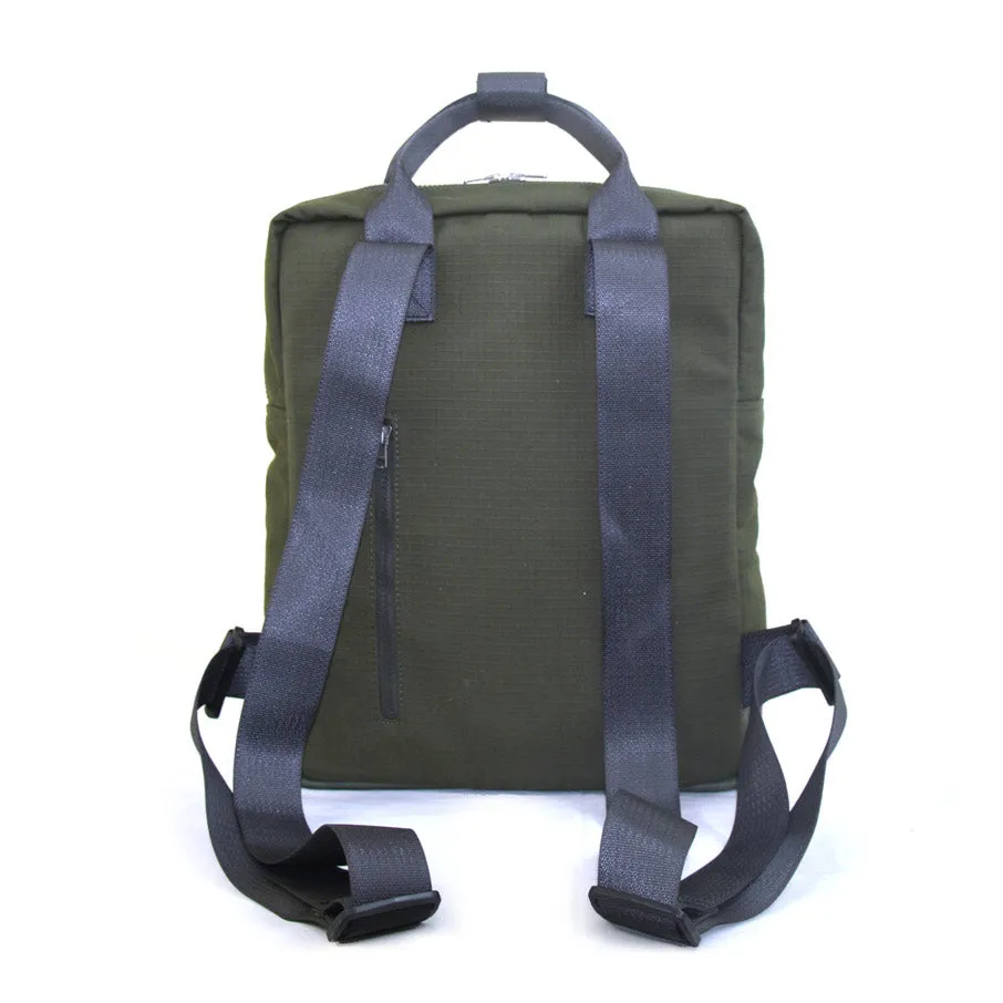 Noir Arrive Backpack in Rescued Car Seat Belts and OG Canvas [15"laptop bag]