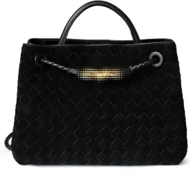 Oversize Genuine Leather Woven Handbags for Women Tote Bag Large Crossbody Women's Top-handle Handbags for Work/Travel