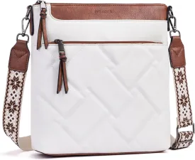 POIUGOYA Quilted Crossbody Bags for Women Trendy,Vegan Leather Medium Shoulder Handbags Travel Purse with RFID Card Slots
