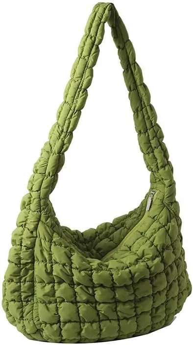 Quilted Tote Puffer Crossbody Handbag Cloud Shoulder Bag for Women, Soft Padding with Zipper