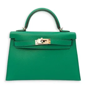 Sellier Kelly 20 Vert Jade in Epsom, Palladium hardware