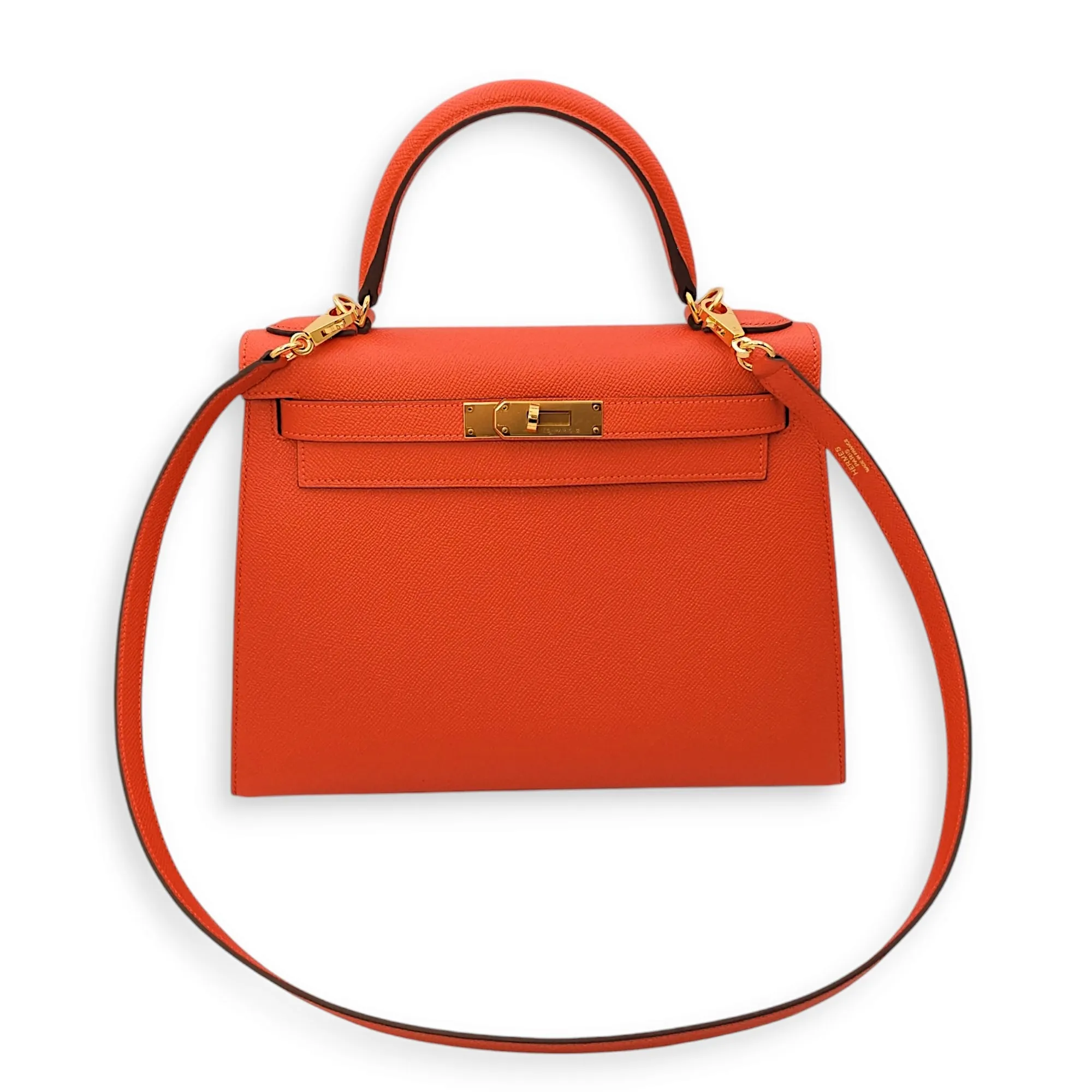 Sellier Kelly 28 Capucine in Epsom, Gold hardware