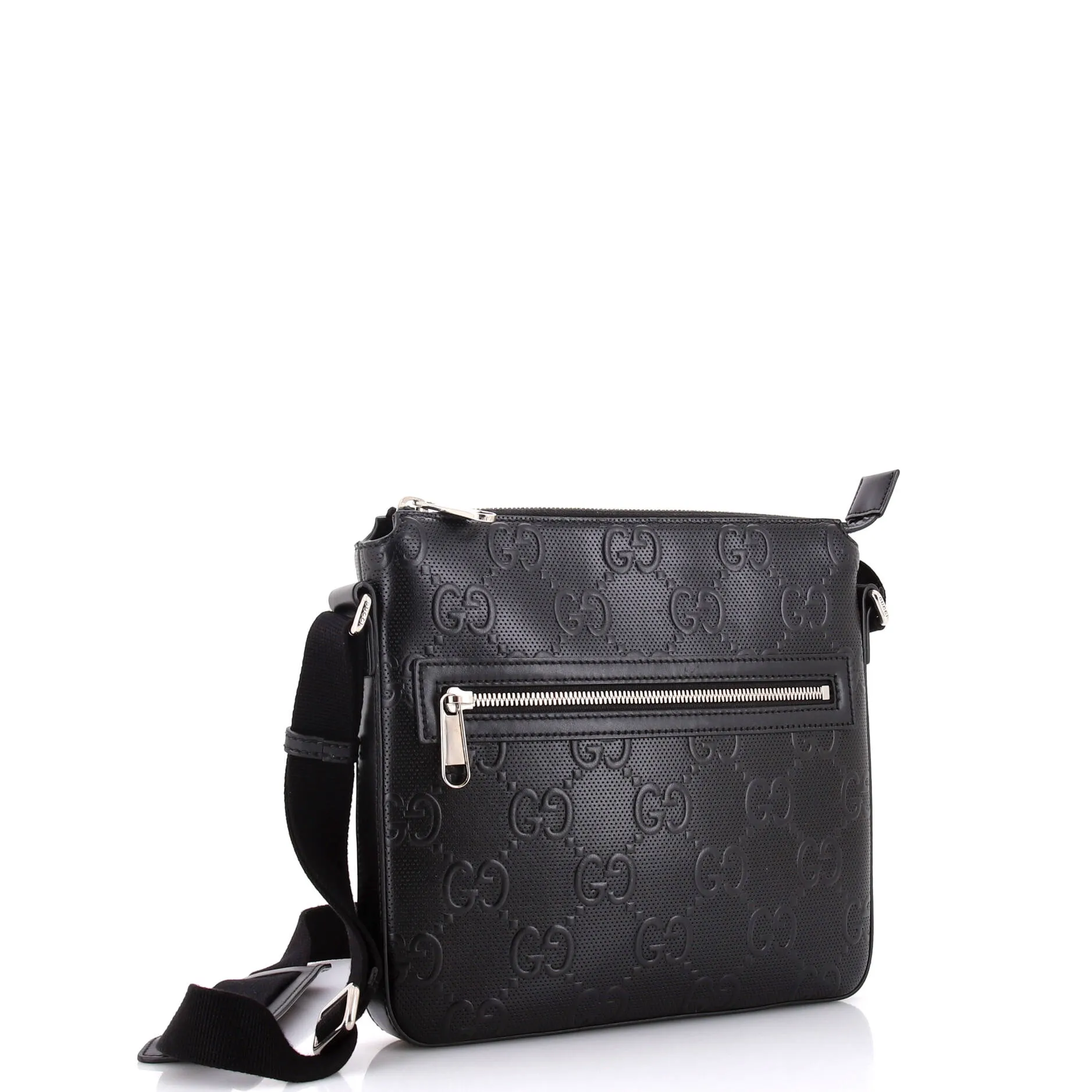 Signature Zip Messenger Bag Guccissima Leather Small