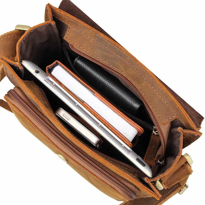 Small Messenger Bag Crossbody Leather for Men