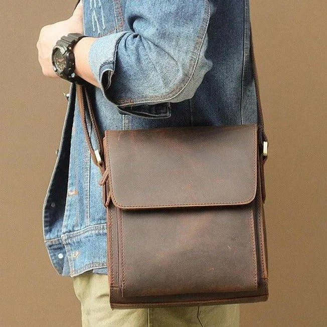 Small Messenger Bag Crossbody Leather for Men