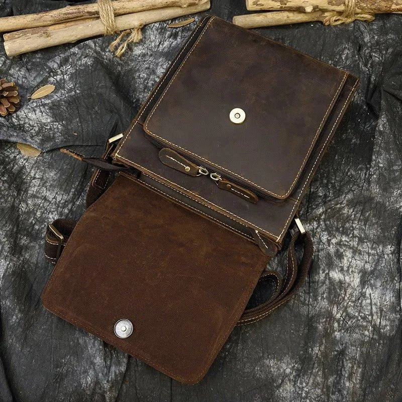 Small Messenger Bag Crossbody Leather for Men