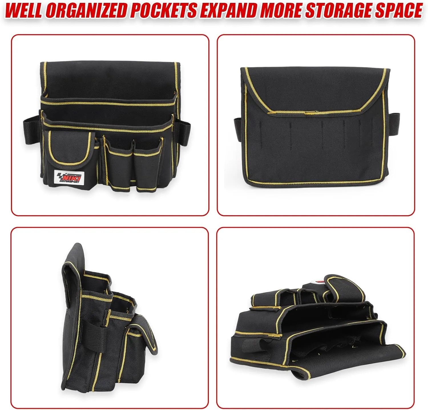 Tool Bag,Detachable & Adjustable Tool Pouch belt for Repairmen,Electrician,Carpenter,Construction,Work Apron (12 pockets)