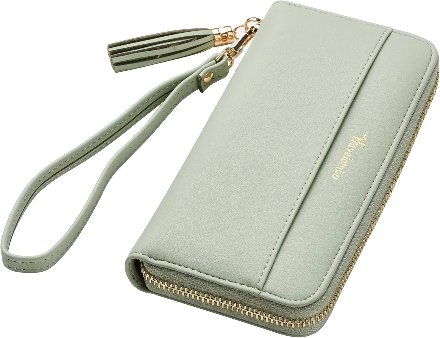 Travelambo Womens Wallet Tassel Bifold Ladies Cluth Wristlet Wrist strap Long Purse