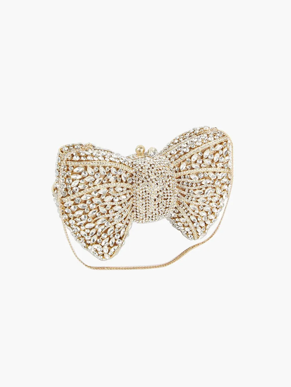 'Trinity' Rhinestone & Crystal Bow Evening Clutch