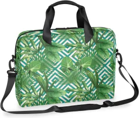 Tropical Palm Leaves 14 15 15.6 inch Laptop Briefcase Shoulder Bag Jungle Palm Leaf Waterproof Travel Laptop Sleeve Case Work Computer Cover Carrying Bag