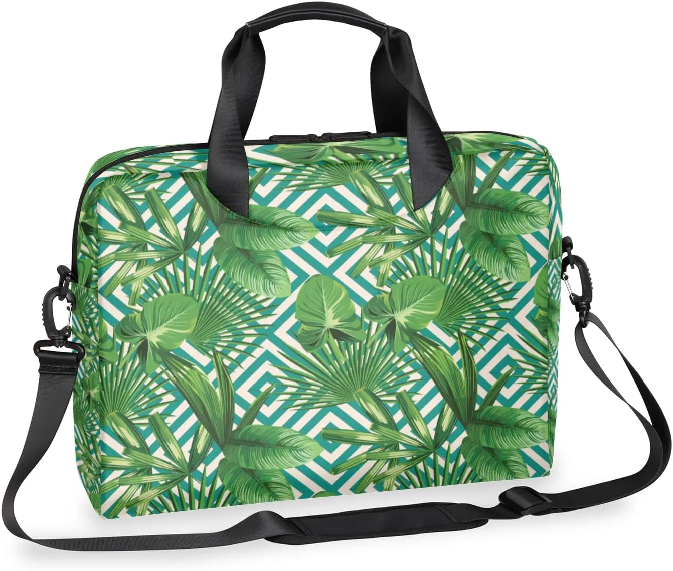 Tropical Palm Leaves 14 15 15.6 inch Laptop Briefcase Shoulder Bag Jungle Palm Leaf Waterproof Travel Laptop Sleeve Case Work Computer Cover Carrying Bag