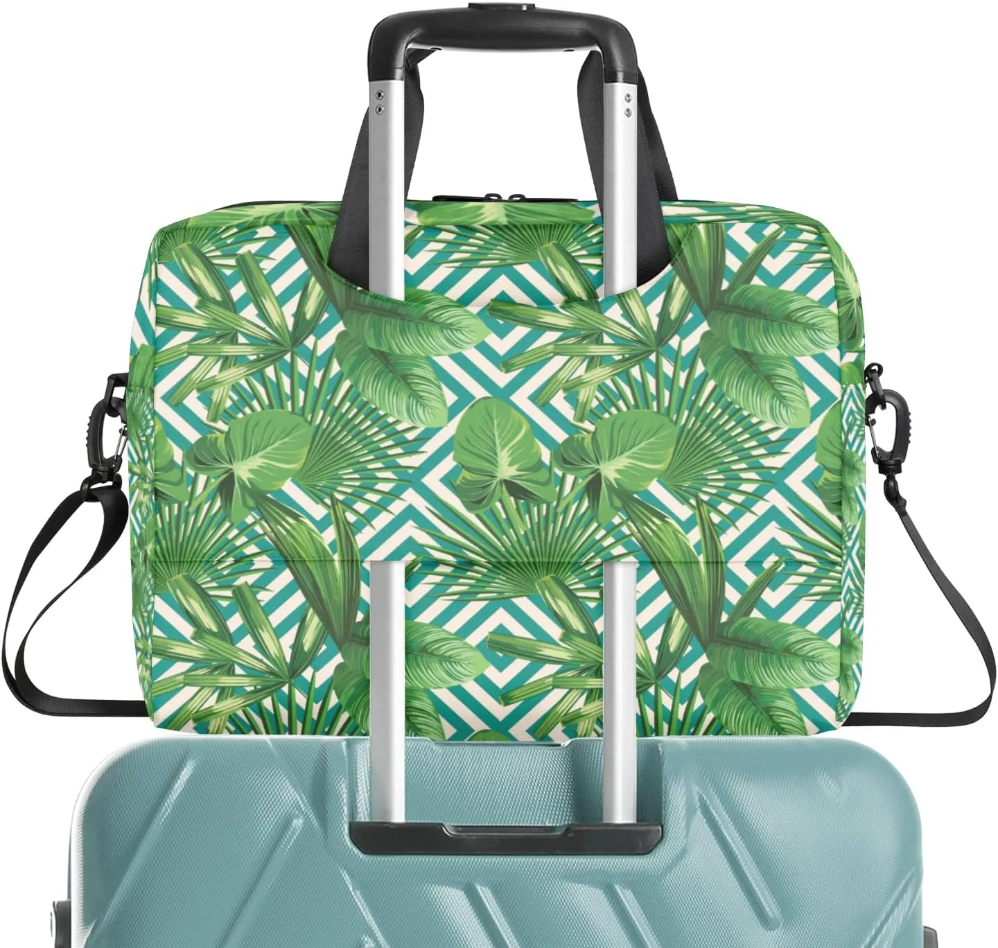 Tropical Palm Leaves 14 15 15.6 inch Laptop Briefcase Shoulder Bag Jungle Palm Leaf Waterproof Travel Laptop Sleeve Case Work Computer Cover Carrying Bag