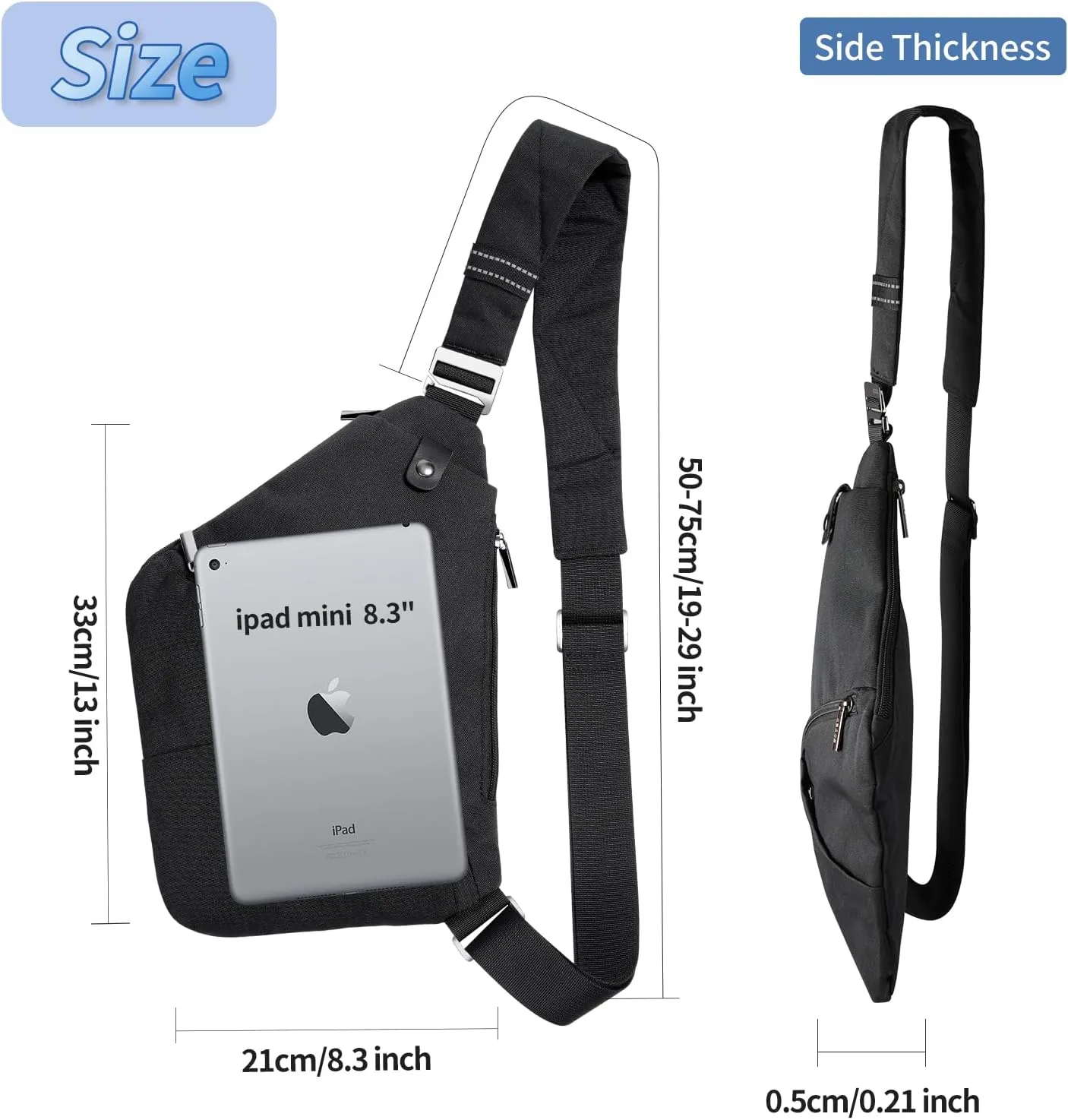 VADOO Anti-theft Crossbody Bags for Women, Shoulder Sling Bag for Men Lightweight Chest Bag for Travel Sport