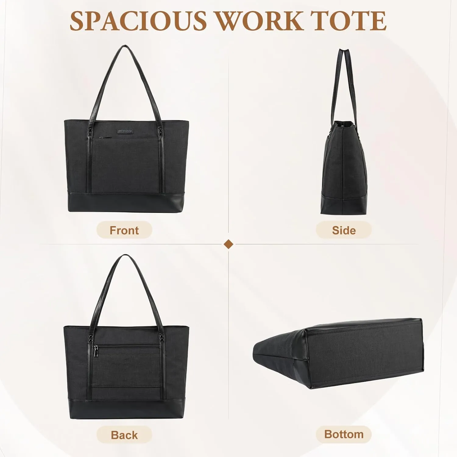 VASCHY Laptop Tote Bag for Women, Large 15.6inch Computer Teacher Bag Purse Briefcase for Travel,Work,Business,Office