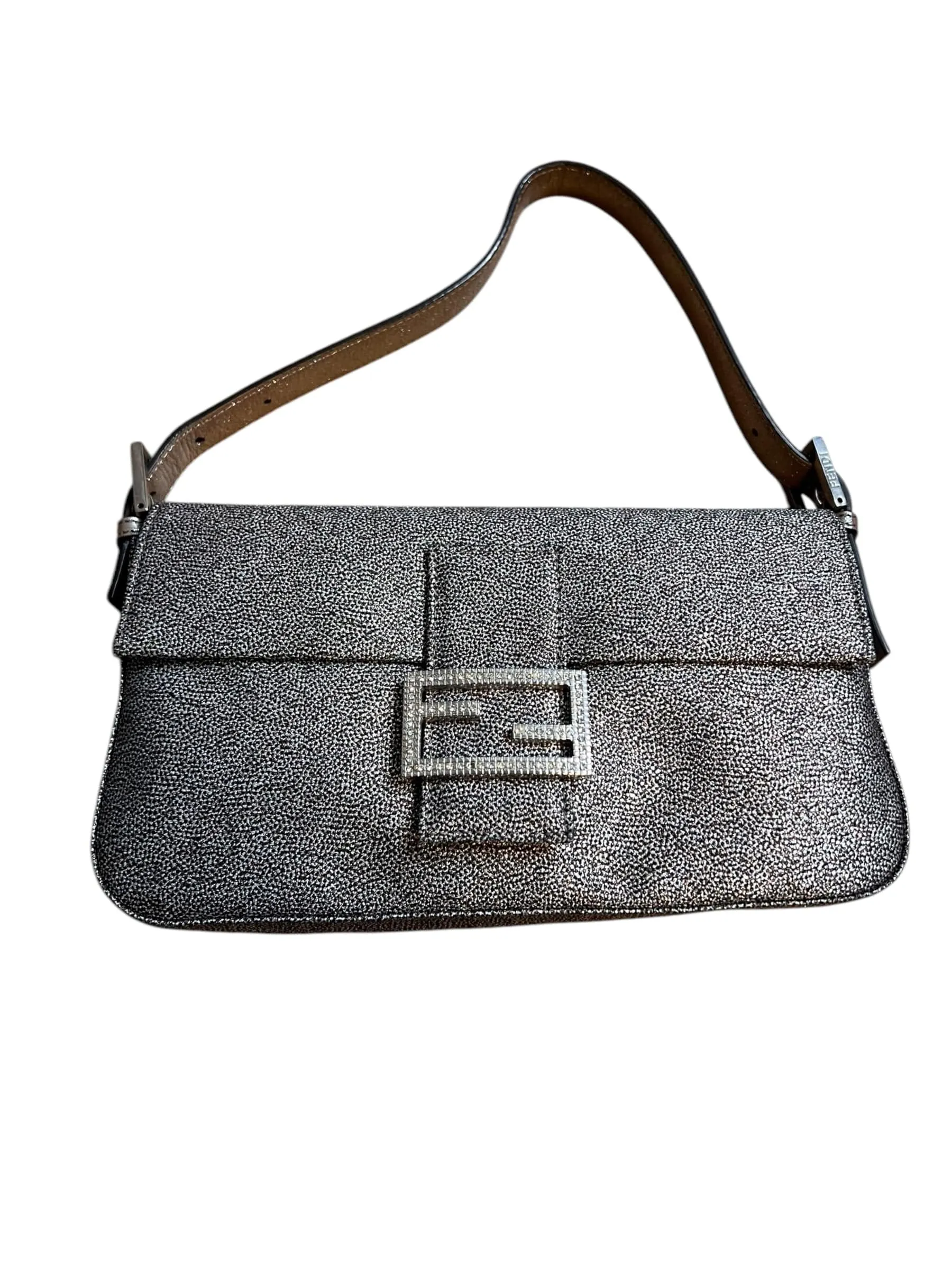 Vintag Fendi Silver Metallic Baguette DXBK0074