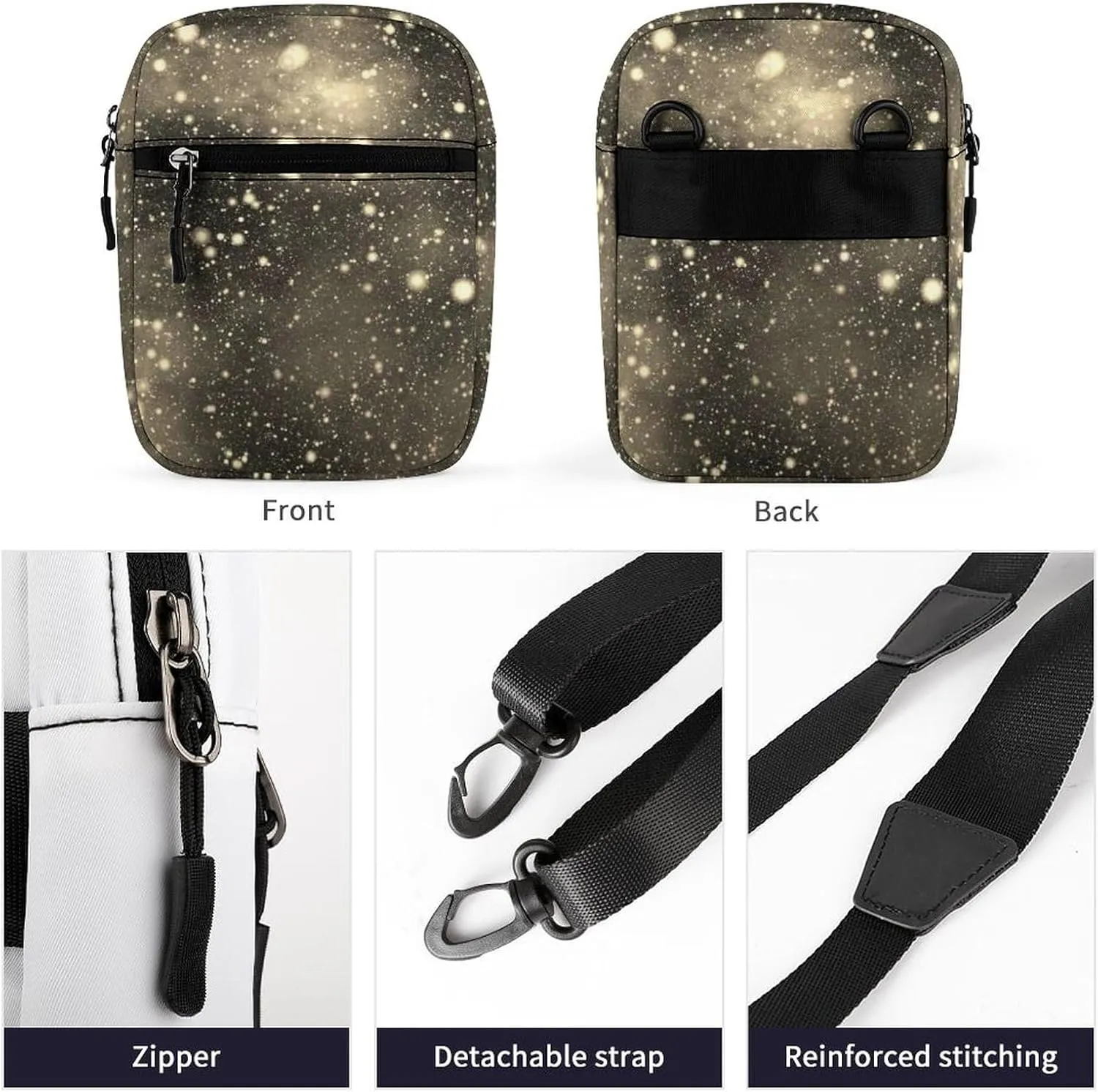 Vintage Universe, Nebula Night Starry Sky Rainbow Glittering Galaxy Adjustable Fanny Waist Pack Pouch, Waterproof Crossbody Runners Bag Wallet for Gym Hiking Fitness Women Men 6.1 x 2.2 x 7.9 inch